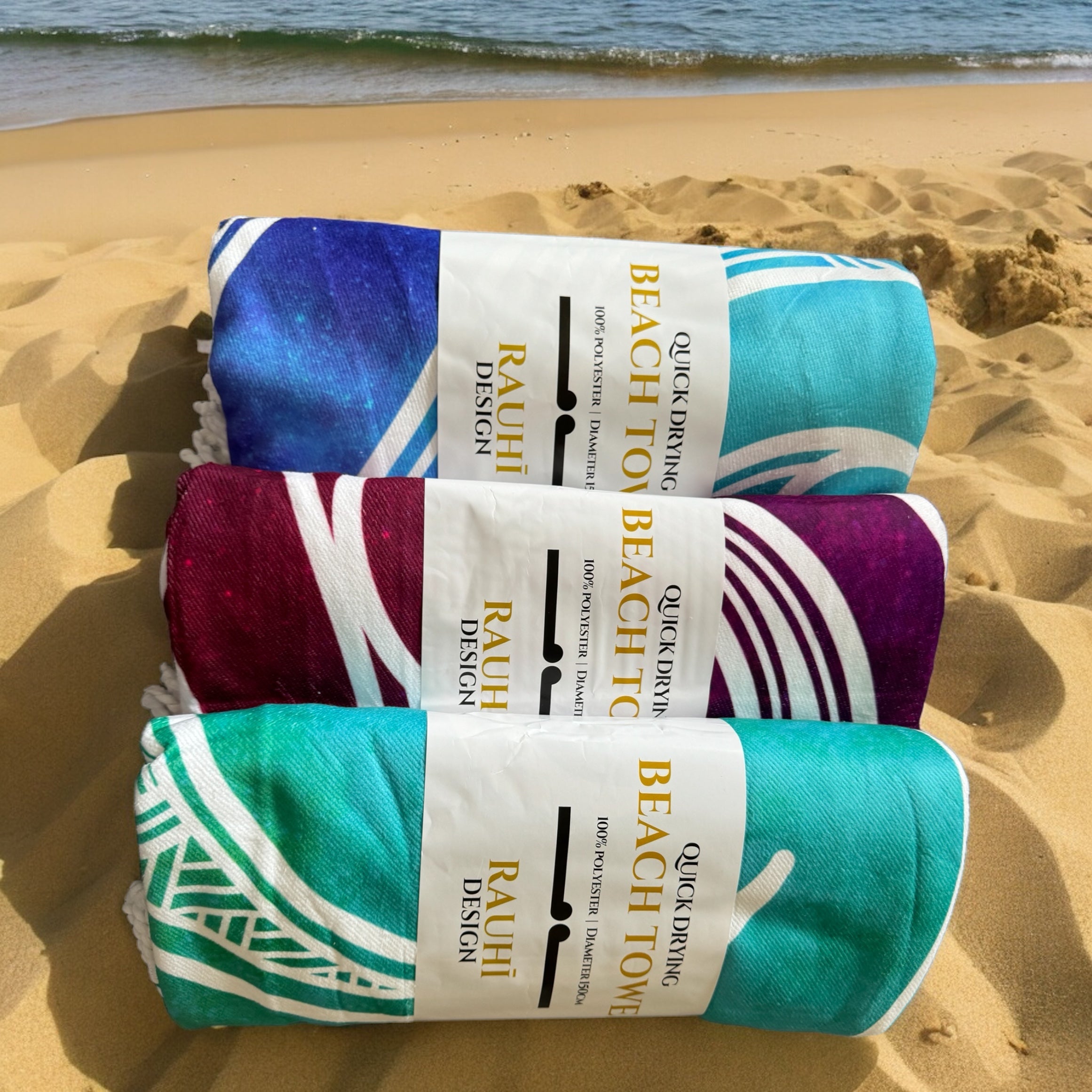 Rauhī design round beach towel