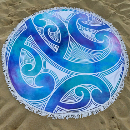 Rauhī design round beach towel