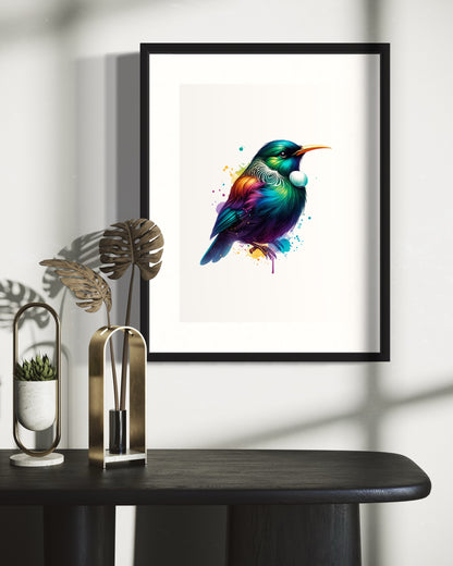 Tūī watercolour print