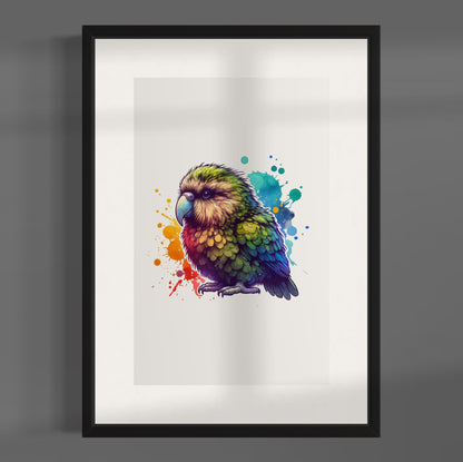 Kākāpō watercolour print