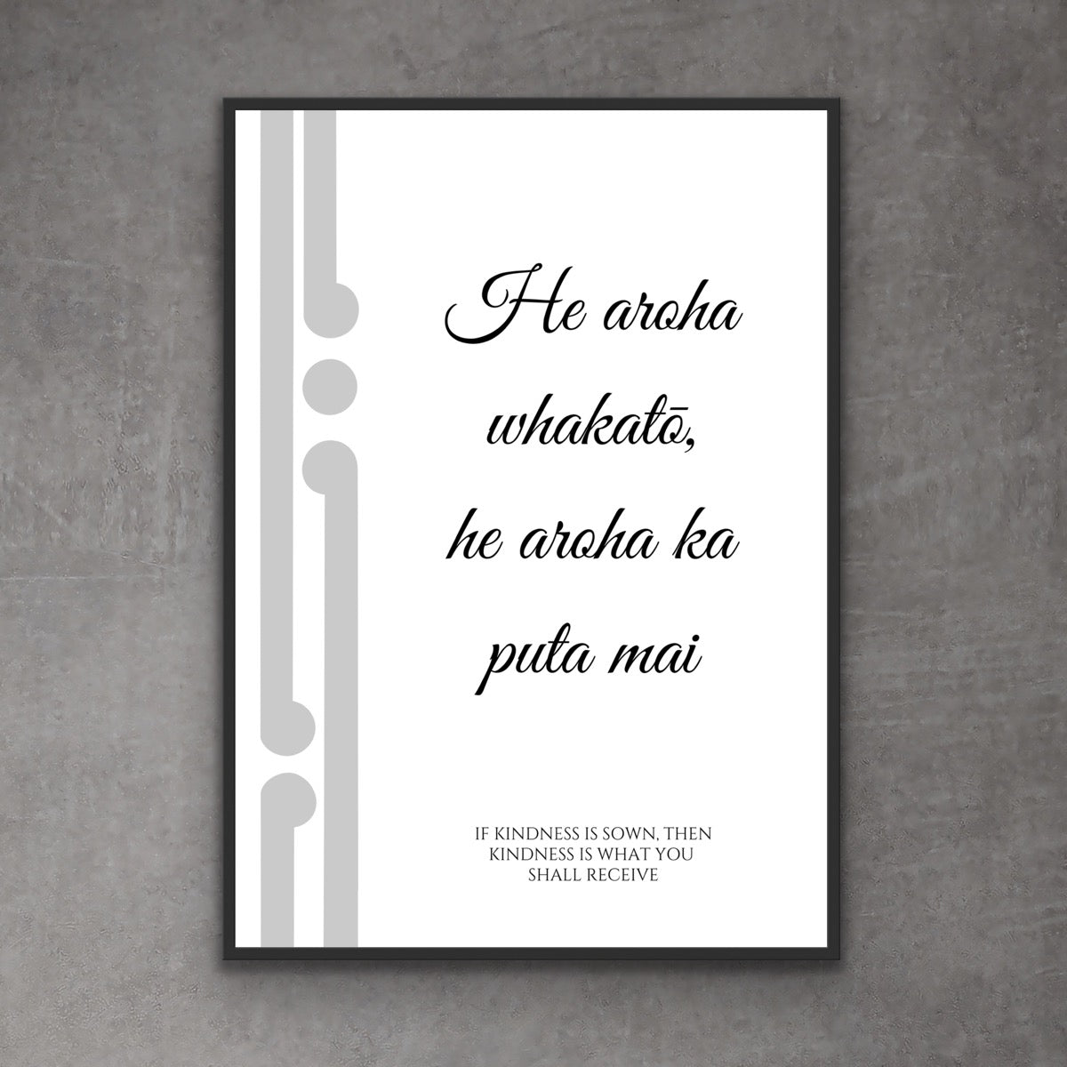 He aroha whakatō, he aroha ka puta mai print