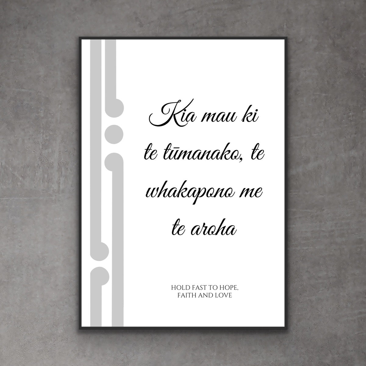 Kia mau ki te tūmanako, te whakapono me te aroha print