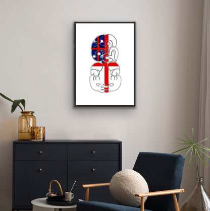 He whakaputanga flag tiki print